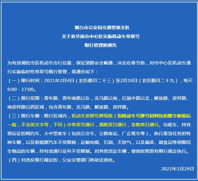 【烟台市限行,烟台市限行吗外地车】-第2张图片