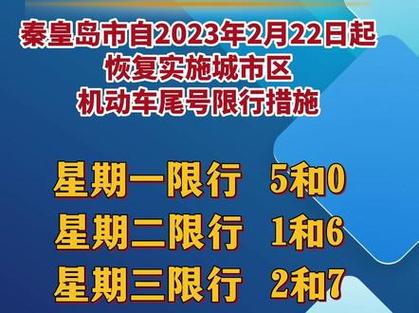 秦皇岛尾号限行，2024年10月秦皇岛尾号限行-第2张图片