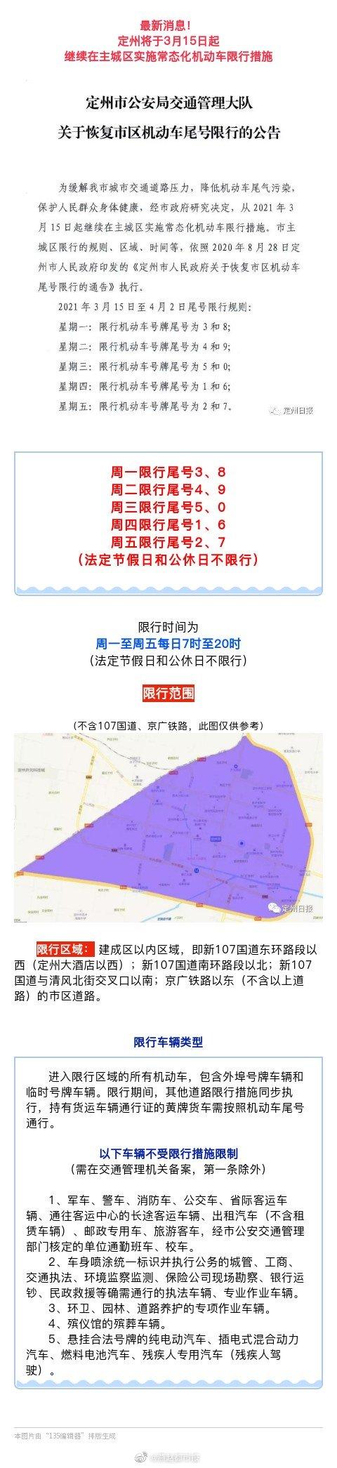 定州限行通知，定州限行通知书-第1张图片