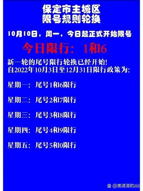 保定尾号限行-2024年11月保定尾号限行