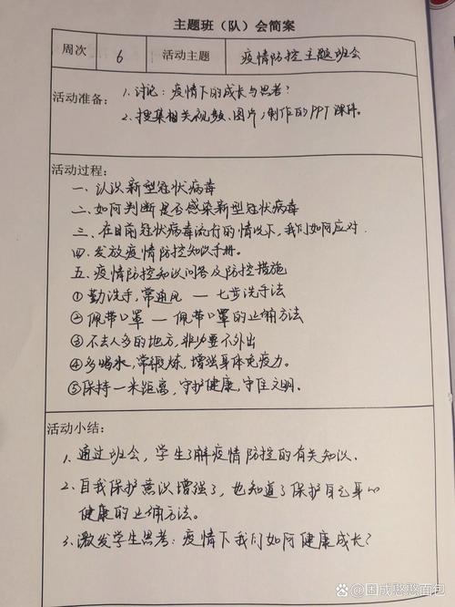 疫情主题班会(疫情主题班会记录表内容)