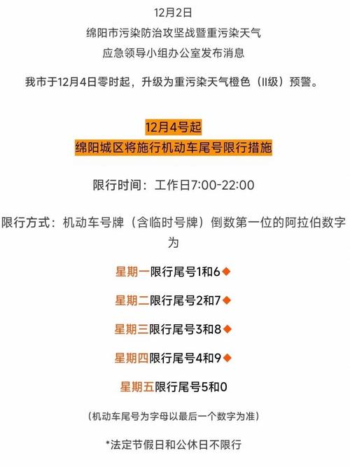 绵阳限号(绵阳限号2025年最新限号时间表图片)-第2张图片