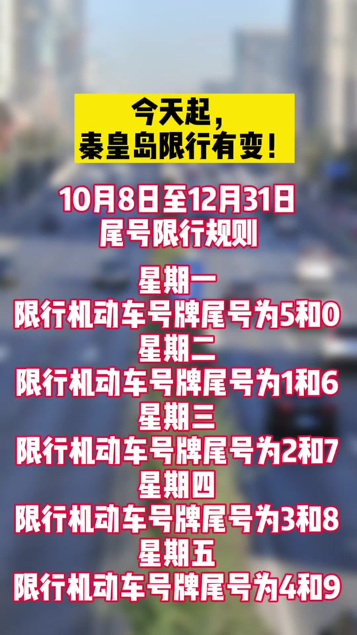 秦皇岛限行通知12月/秦皇岛限行日历2021-第2张图片