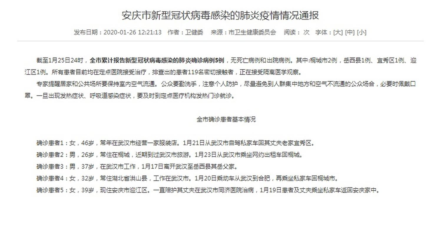 安庆武汉疫情，安庆疫情2021-第2张图片