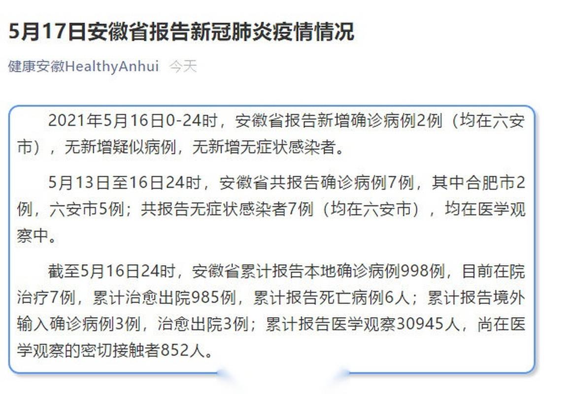 【安徽疫情复发,专家安徽疫情规模扩散可能性排除】-第6张图片