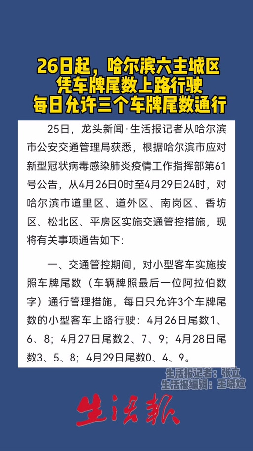 哈尔滨限行区域，哈尔滨限行时间是几点-第4张图片