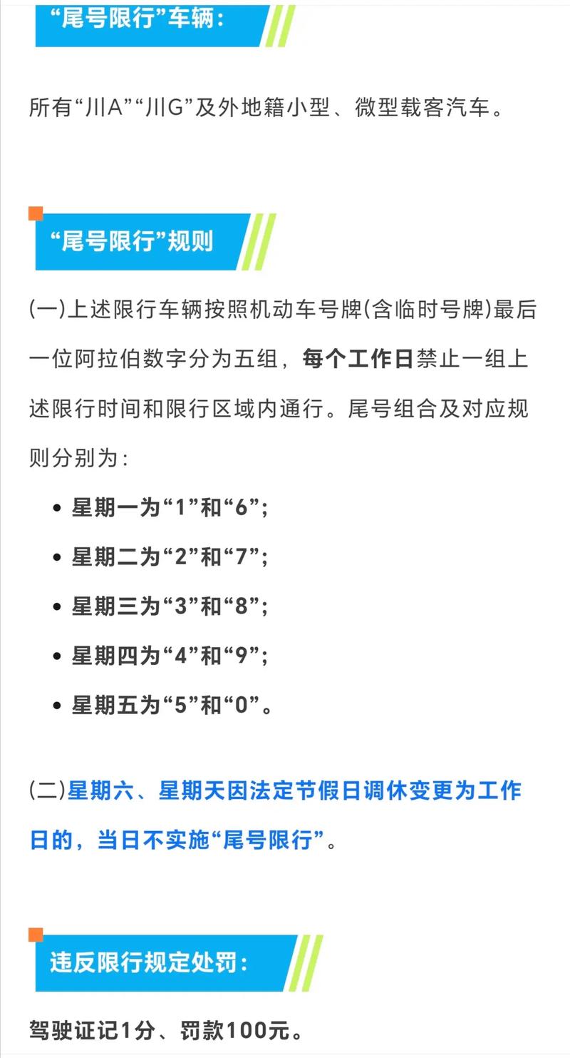 成都尾号限行新规定(成都尾号限行2020年最新规定)-第1张图片 成都尾号限行新规定(成都尾号限行2020年最新规定)-第1张图片